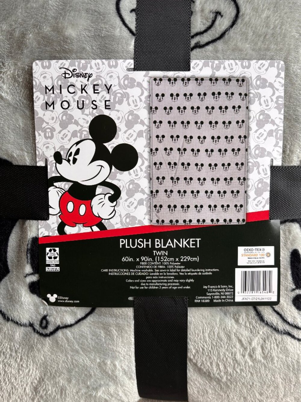 Disney Classic Mickey Mouse FACES Plush Blanket Twin Size 60" x 90" Black Gray - Picture 5 of 6